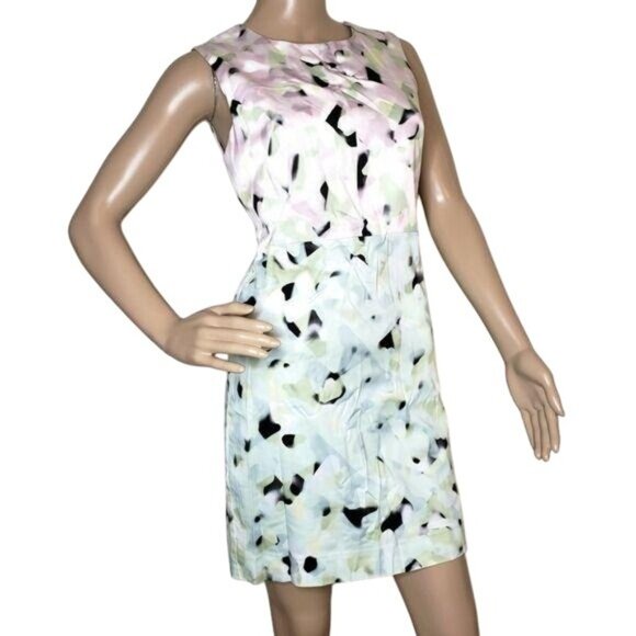 Milly Womens kalidascope Abstract Print Sleeveless Dress Size 4 USA Cotton - Picture 9 of 11